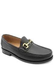 Jones Bootmaker Black Grain Roan Leather Slip-On Shoes - Image 3 of 6