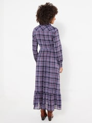 Joe Browns Blue Western Check Button Through Maxi Dress - Image 4 of 7