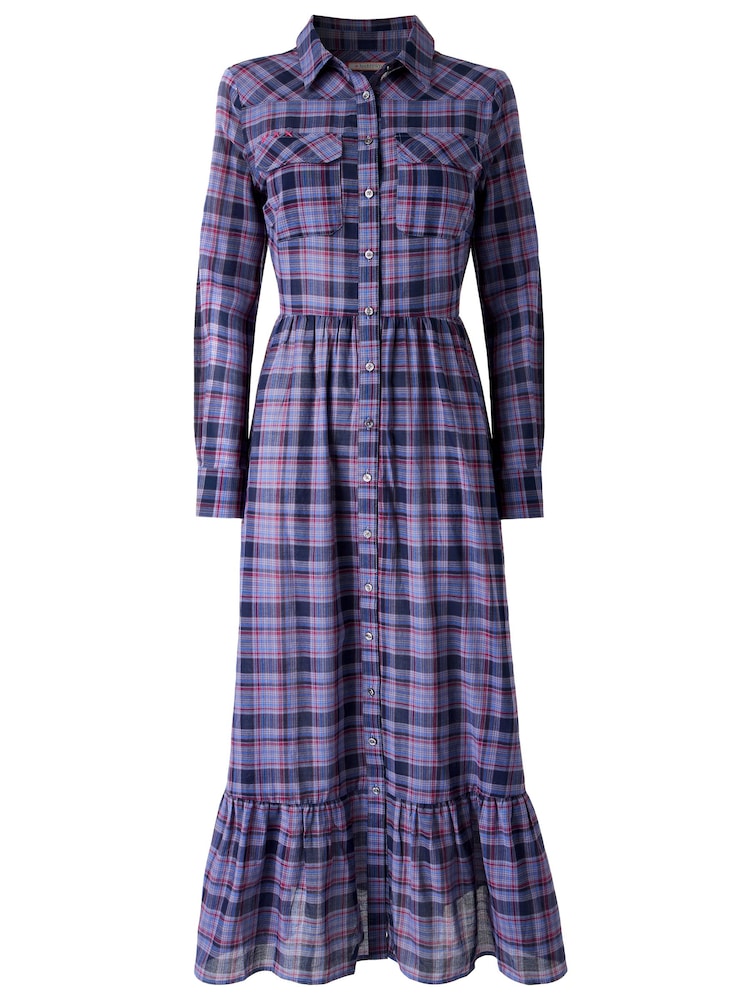 Joe Browns Blue Western Check Button Through Maxi Dress - Image 7 of 7 Joe Browns Blue Western Check Button Through Maxi Dress - Image 7 of 7