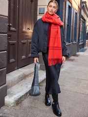 Red Check Midweight Scarf - Image 3 of 7