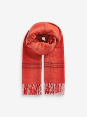 Red Check Midweight Scarf - Image 5 of 7