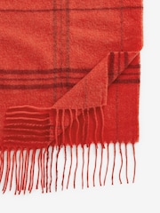 Red Check Midweight Scarf - Image 6 of 7