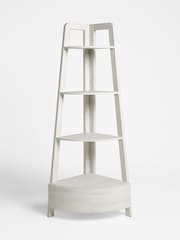 White Bronx Oak Effect Corner Ladder Shelf - Image 5 of 9