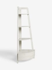 White Bronx Oak Effect Corner Ladder Shelf - Image 6 of 9