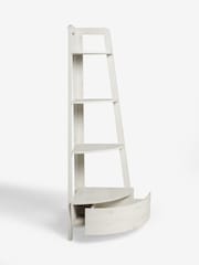 White Bronx Oak Effect Corner Ladder Shelf - Image 7 of 9