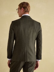 Green Slim Fit Texture Suit Jacket - Image 2 of 10