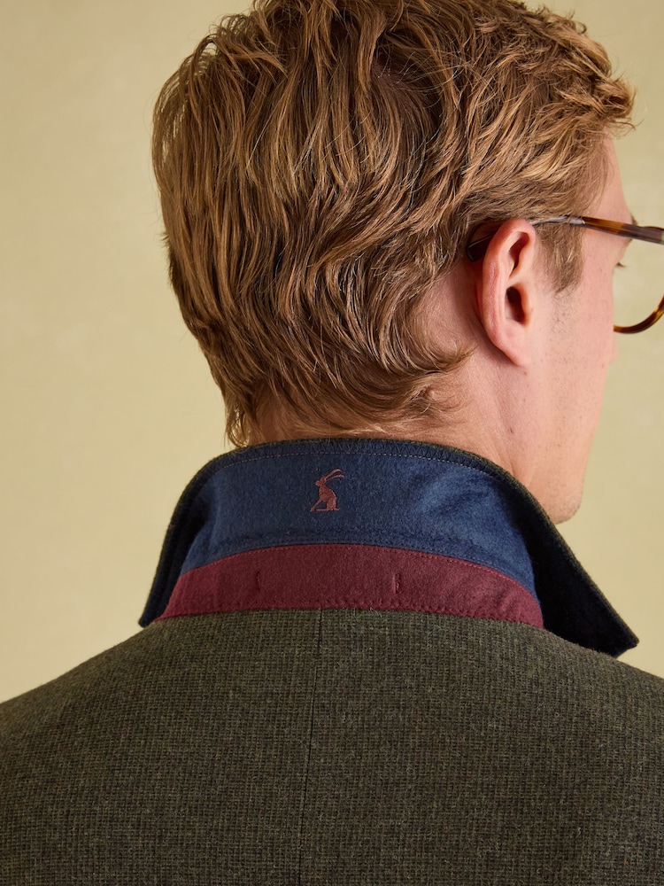Green Slim Fit Texture Suit Jacket - Image 5 of 10