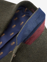 Green Slim Fit Texture Suit Jacket - Image 6 of 10