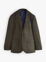 Green Slim Fit Texture Suit Jacket - Image 8 of 10