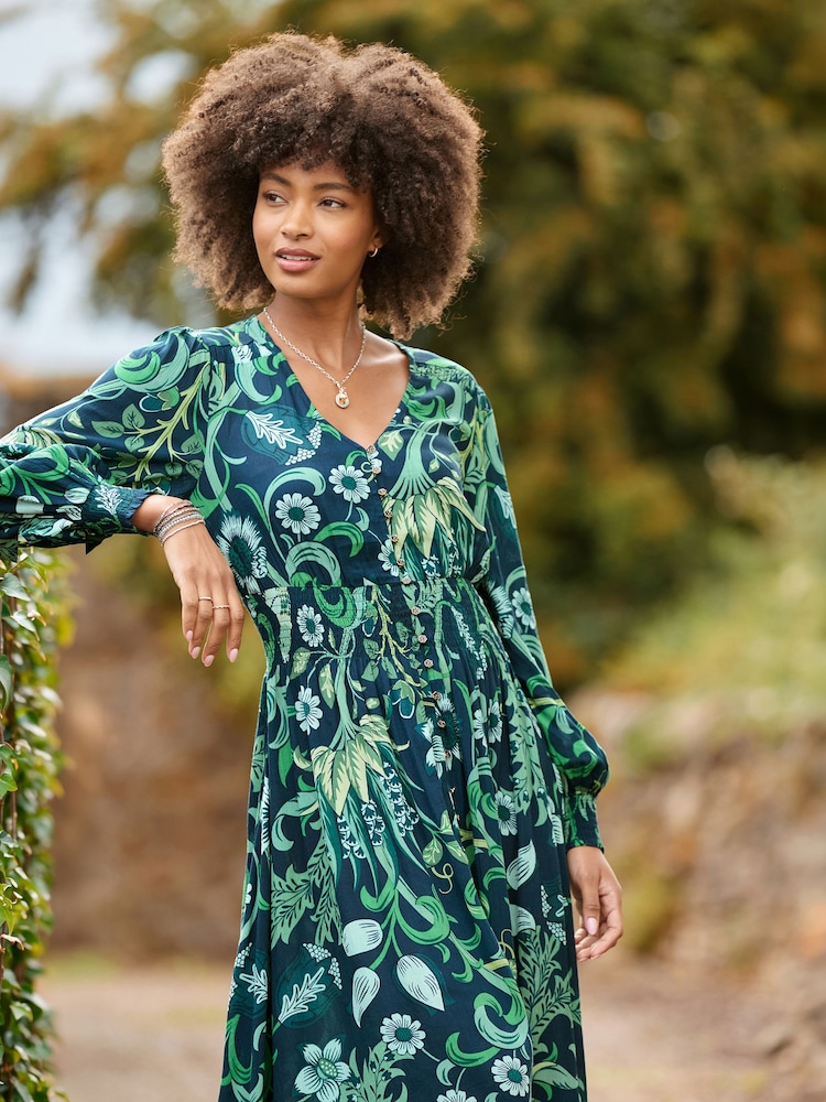 Joe Browns Green Florence Long Sleeve Maxi Dress - Image 2 of 7 Joe Browns Green Florence Long Sleeve Maxi Dress - Image 2 of 7