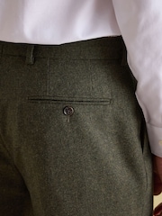 Green Slim Fit Texture Suit Trousers - Image 6 of 10