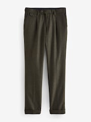 Green Slim Fit Texture Suit Trousers - Image 7 of 10