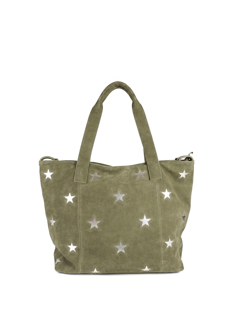 Jones Bootmaker Khaki Green Dayna Star Leather Bag - Image 2 of 6 Jones Bootmaker Khaki Green Dayna Star Leather Bag - Image 2 of 6