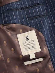 Joules Navy Slim Fit Herringbone Suit Jacket - Image 9 of 10