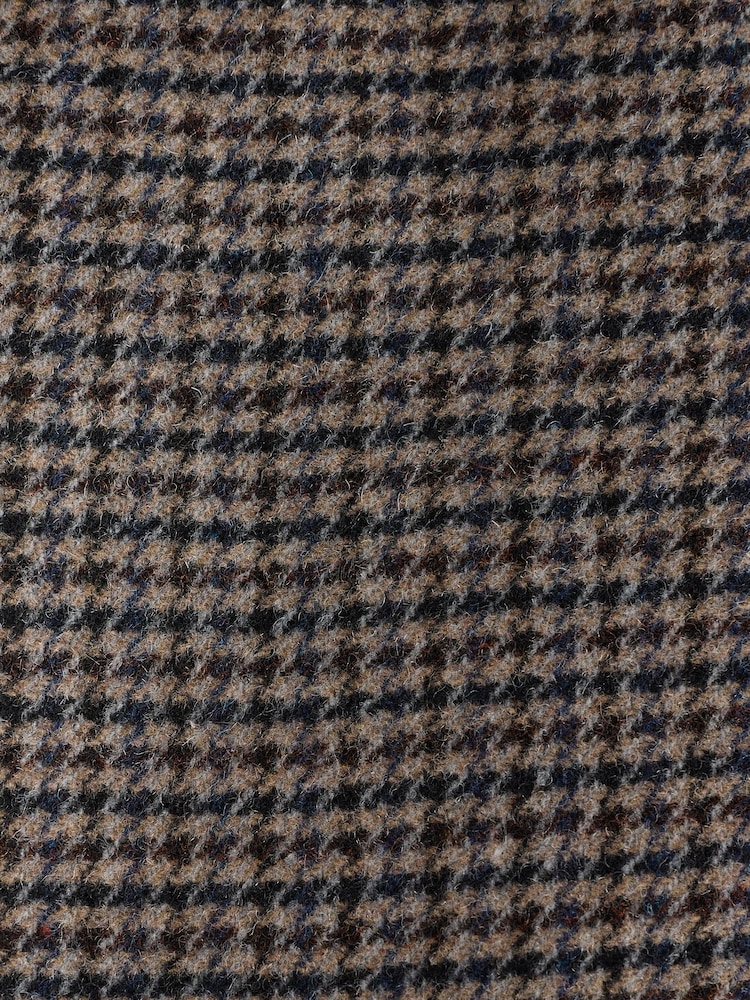 Joules Brown Slim Fit Dogtooth Texture Suit Jacket - Image 9 of 9