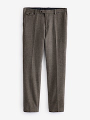 Joules Brown Slim Fit Dogtooth Texture Suit Trousers - Image 7 of 10