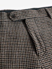 Joules Brown Slim Fit Dogtooth Texture Suit Trousers - Image 8 of 10