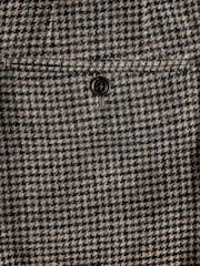 Joules Brown Slim Fit Dogtooth Texture Suit Trousers - Image 9 of 10