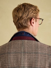 Joules Taupe Brown Slim Fit Check Blazer - Image 5 of 11