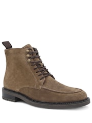 Jones Bootmaker Taupe Suede Endric Leather Lace Up Boots - Image 3 of 6
