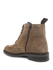 Jones Bootmaker Taupe Suede Endric Leather Lace Up Boots - Image 4 of 6