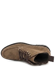 Jones Bootmaker Taupe Suede Endric Leather Lace Up Boots - Image 5 of 6