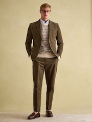 Joules Green Corduroy Slim Fit Suit Jacket - Image 3 of 8