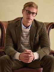 Joules Green Corduroy Slim Fit Suit Jacket - Image 4 of 8