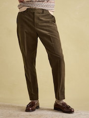 Joules Green Corduroy Slim Fit Suit Trousers - Image 1 of 9