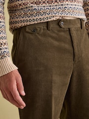 Joules Green Corduroy Slim Fit Suit Trousers - Image 3 of 9