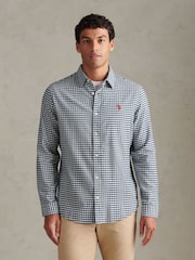 Blå - U.S. Polo Assn Textured Weave Gingham Shirt - Bilde 1 av 9