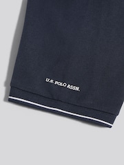 U.S. Polo Assn. Navy Blue Sash Colour Block Pique Polo Shirt - Image 9 of 9