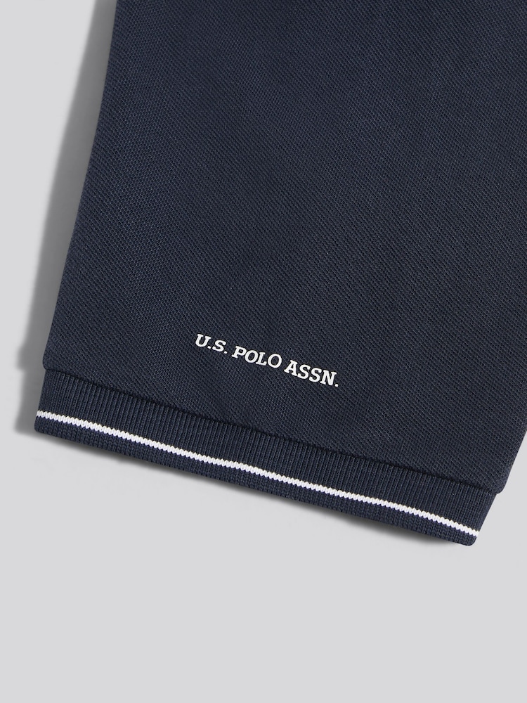 U.S. Polo Assn. Navy Blue Sash Colour Block Pique Polo Shirt - Image 9 of 9 U.S. Polo Assn. Navy Blue Sash Colour Block Pique Polo Shirt - Image 9 of 9