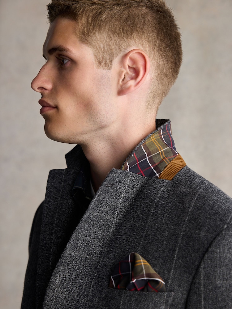 Barbour® Grey Slim Fit Check Suit Jacket - Image 2 of 8