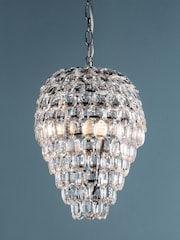 Laura Ashley Clear Leon 3 Light Teardrop Crystal Ceiling Light - Image 1 of 3