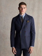 Barbour® Blue Slim Fit Stripe Suit Jacket - Image 1 of 13