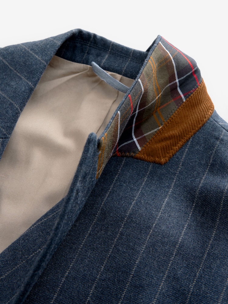 Barbour® Blue Slim Fit Stripe Suit Jacket - Image 13 of 13