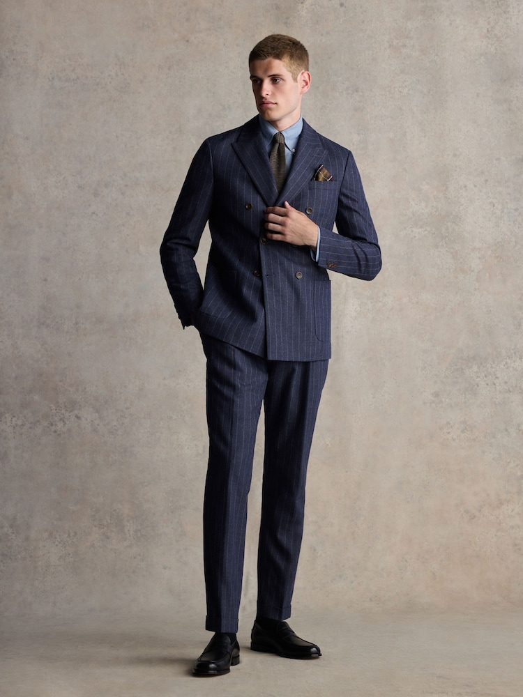 Barbour® Blue Slim Fit Stripe Suit Jacket - Image 2 of 13