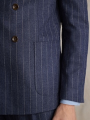 Barbour® Blue Slim Fit Stripe Suit Jacket - Image 5 of 13