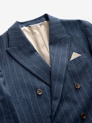 Barbour® Blue Slim Fit Stripe Suit Jacket - Image 9 of 13