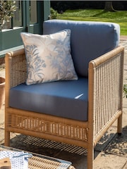 Laura Ashley Denim Garden Vilamoura Rattan Lounging Sofa Set with Seat Cushions - Image 2 of 4