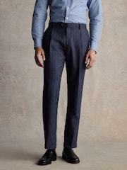 Barbour® Blue Slim Fit Stripe Suit Trousers - Image 2 of 4