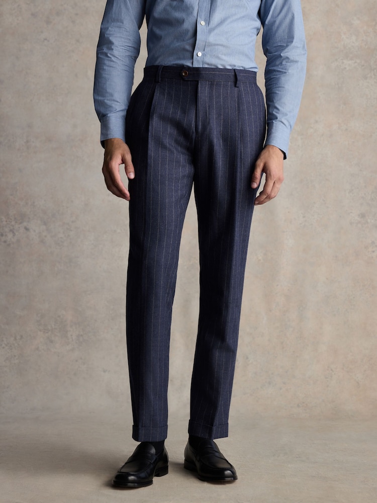 Barbour® Blue Slim Fit Stripe Suit Trousers - Image 2 of 4