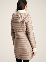Joules Bramley Pearl Showerproof Long Packable Padded Coat - Image 2 of 7