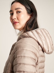 Joules Bramley Pearl Showerproof Long Packable Padded Coat - Image 5 of 7