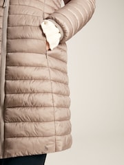 Joules Bramley Pearl Showerproof Long Packable Padded Coat - Image 6 of 7