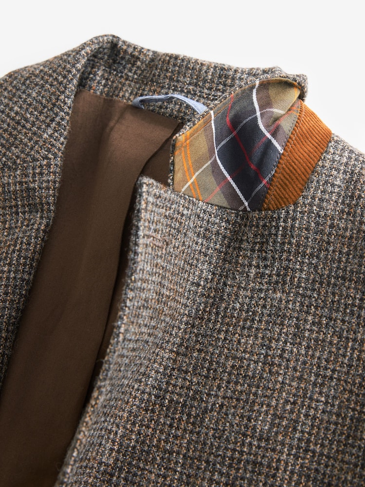 Barbour® Brown Slim Fit Textured Suit Jacket - Image 13 of 13
