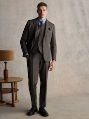 Barbour® Brown Slim Fit Textured Suit Jacket - Image 2 of 13