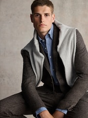 Barbour® Brown Slim Fit Textured Suit Jacket - Image 4 of 13