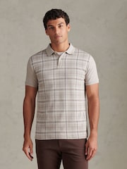Crema - U.S. Polo Assn Jacquard Check Polo Shirt - Imagen 1 de 7